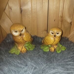 Vintage Resin Owl Figures
